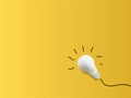 White lamp on a yellow background